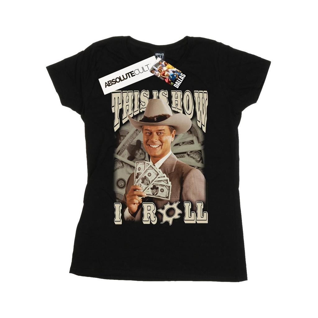 Dallas kvinner/damer. Slik ruller jeg bomulls-t-skjorte