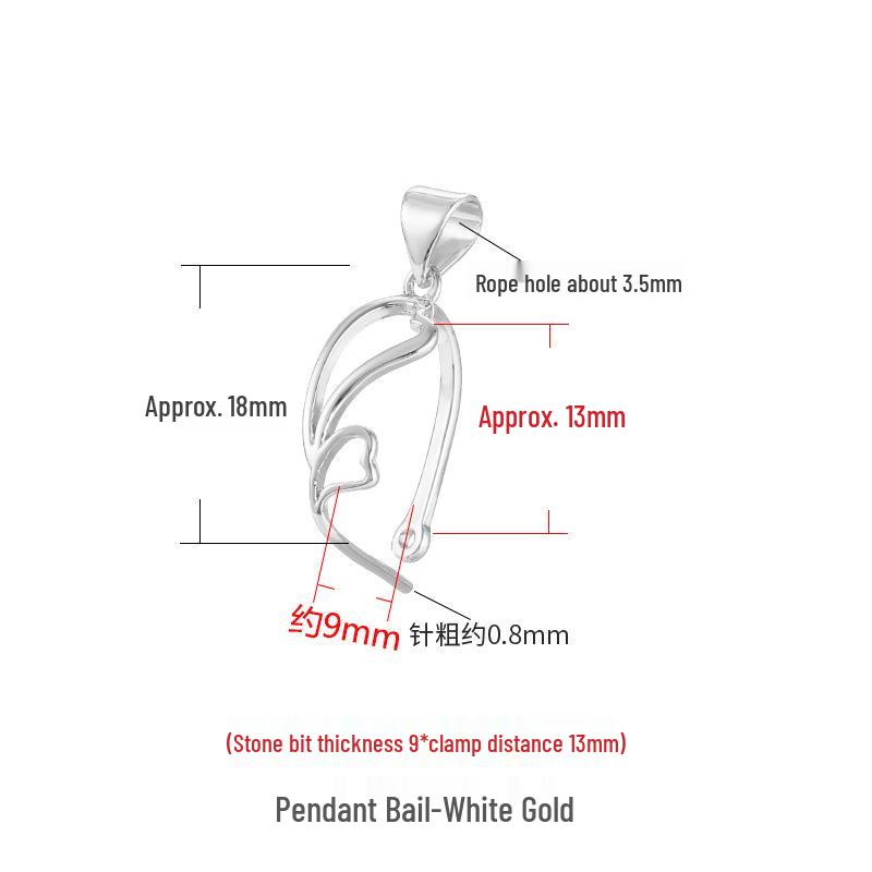 Heart-Shaped Pendant Safety Buckle Necklace for DIY Jade and Crystal Projects