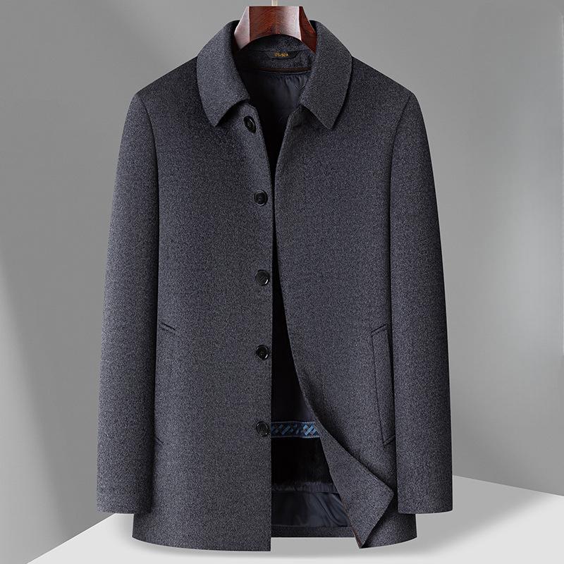 

Пальто утолщенное отделение пояс рукава подкладка куртка для папы среднего и пожилого возраста M