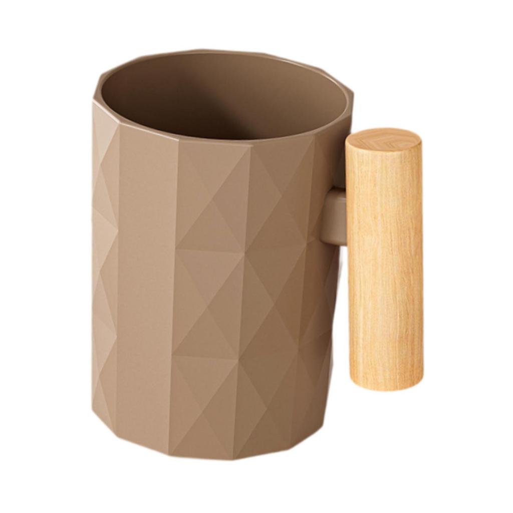 Toothbrush Cup Bathroom Cup Easy to Clean Mouthwash Brushing Storage Cup Wood Handle for Couples Adults Girls Boys Teens Gift