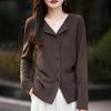 Suede Turn-Down Collar Casual Women's Shirt - Autumn/Winter Heat-Retaining Slim Fit