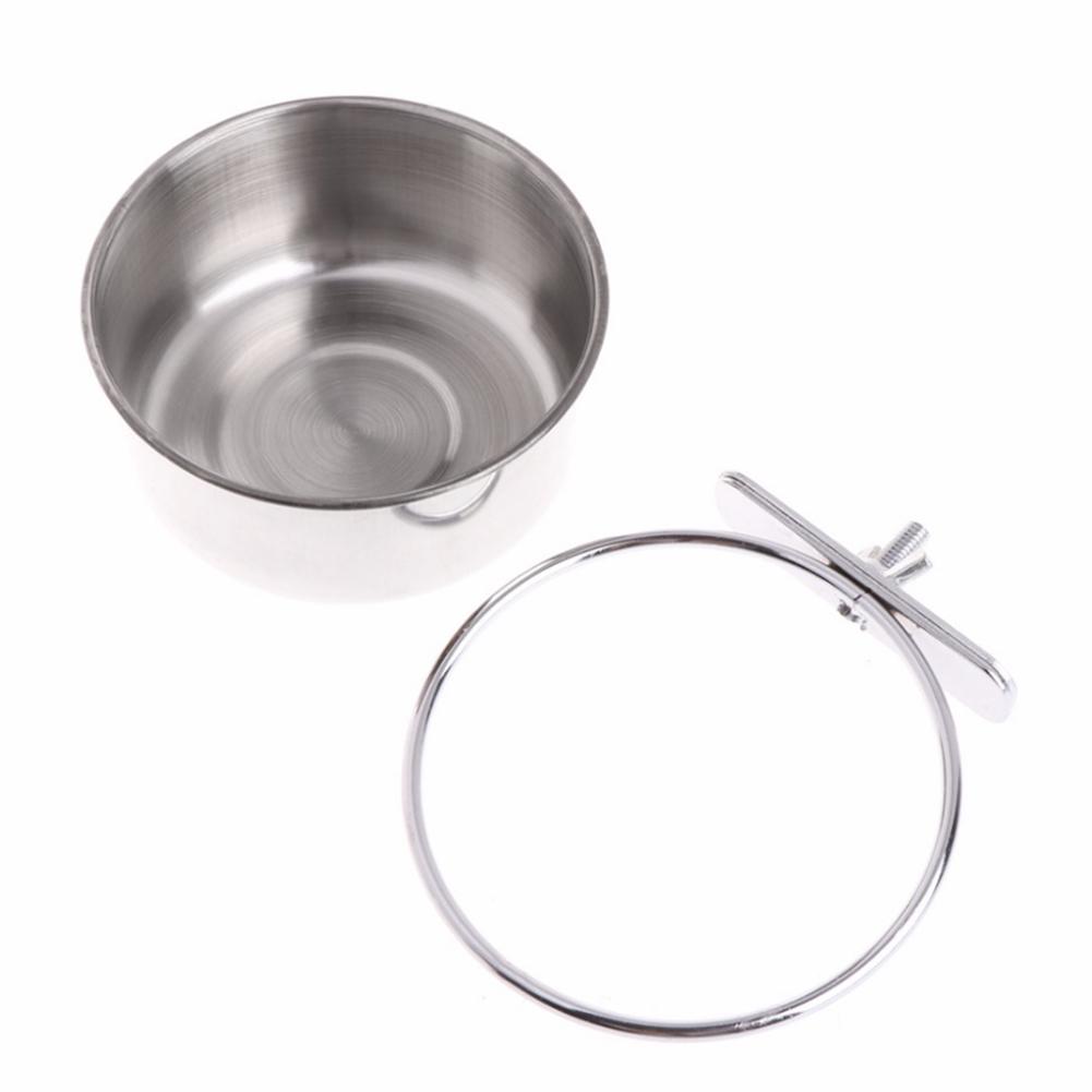 Stainless Steel Bird Feed Box Parrot Cups Bowls Container for Food Water Feeding Supplies