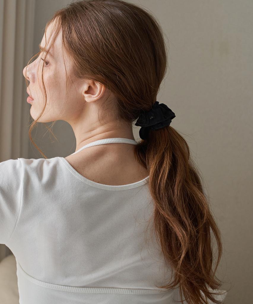 S'Secondo Aurelia Shirred Hair Scrunchie_2 Colors