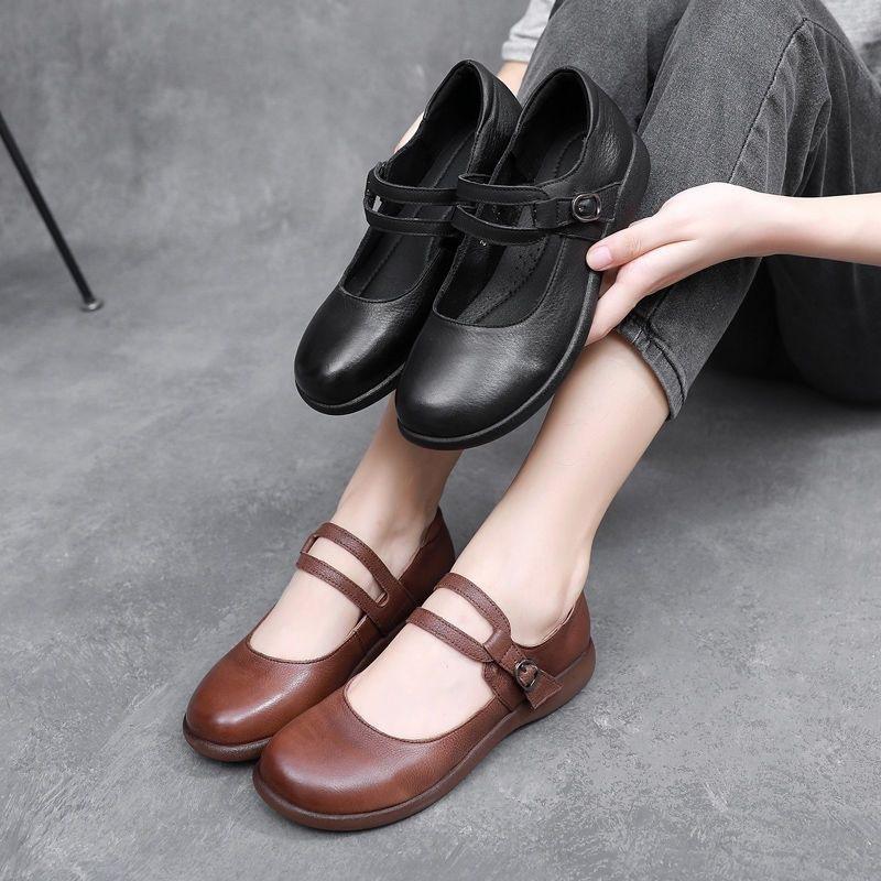 Gentle and not tired feet Mary Jane shoes women's 2025 spring new thick-soled heightening single shoes British versatile loafers