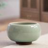 Ru Kiln Tea Cup Master Cup Ceramic Tasting Tea Cup Open Ice Crack Glaze Leather Kangxi Tongbao Bottom Section Copper Coin Cups
