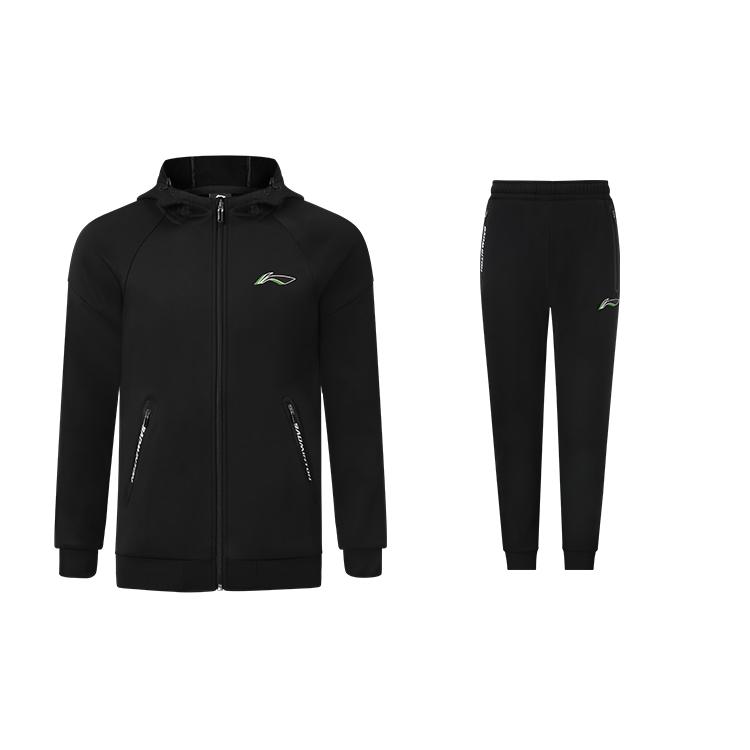 Li Ning Badminton Collection Sweatshirt Set Men s Black+Black AWDSA03-2+AKLS985-2 XXXL