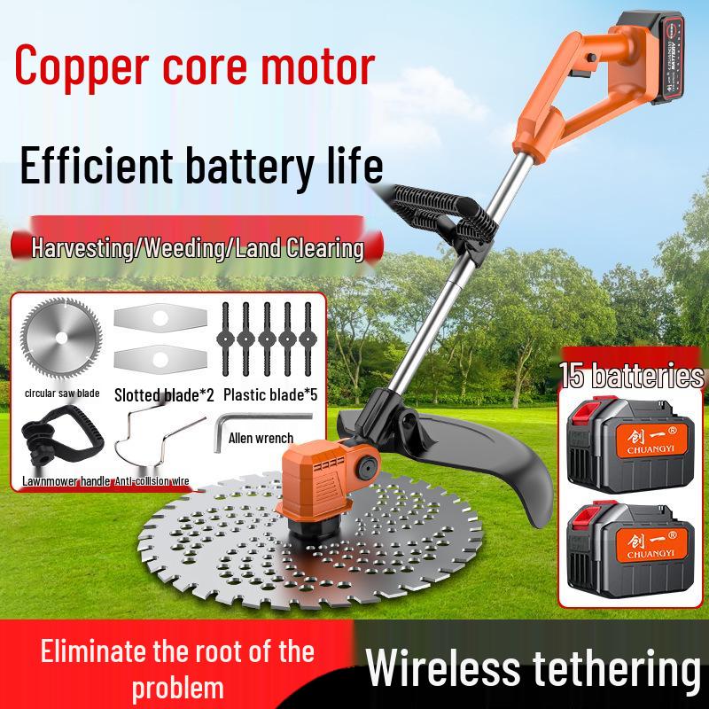 Chuangyi Multifunktionaler Lithium-Akku-Rasenmäher und Motorsense