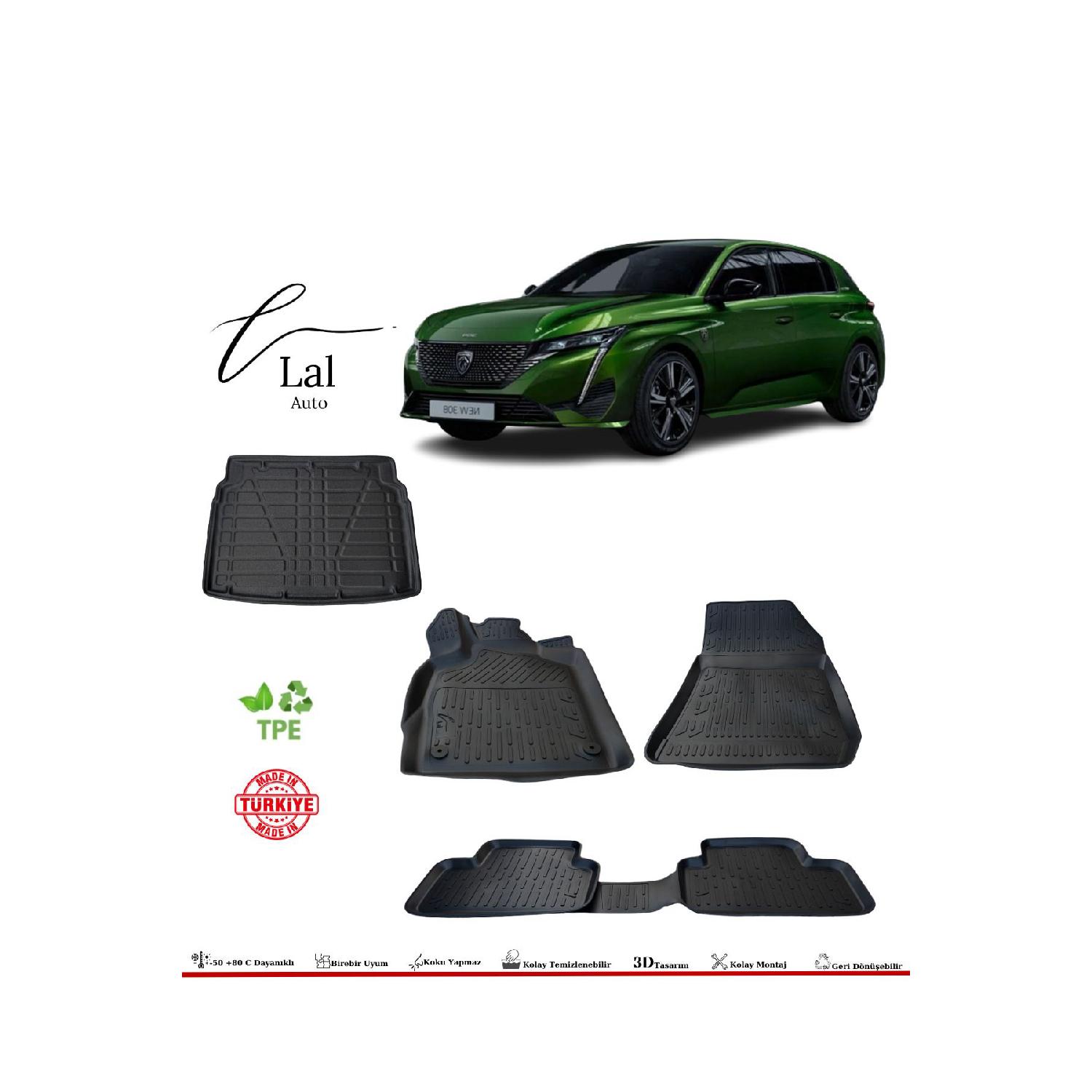 

Peugeot 308 After 2022 3d коврик для бассейна, набор для бассейна в багажнике