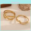 Bracciale Aperto in Acciaio Inossidabile per Donna Placcato Oro con Design Geometrico Estate