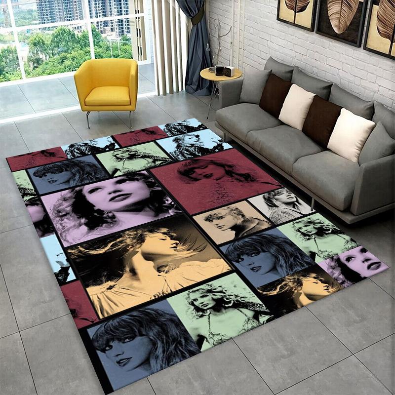 Tappeto T-Taylor Singer Music per Stanza dei Giochi, Camera da Letto, Soggiorno, Divano, Decorazione Casa, Tappeto per Area Bambini, Tappetino Antiscivolo, Regalo