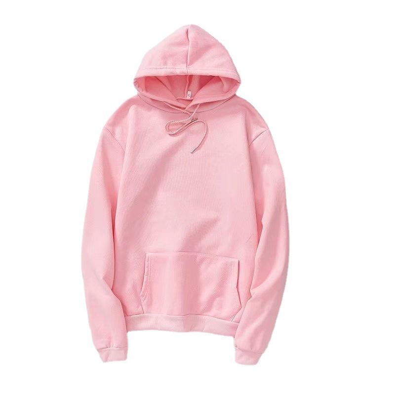 Roupas de outono e inverno masculinas e femininas veludo placa em branco impressão de placa de impressão jaqueta de estudante T-shirt de manga comprida para casal suéter com capuz cor sólida