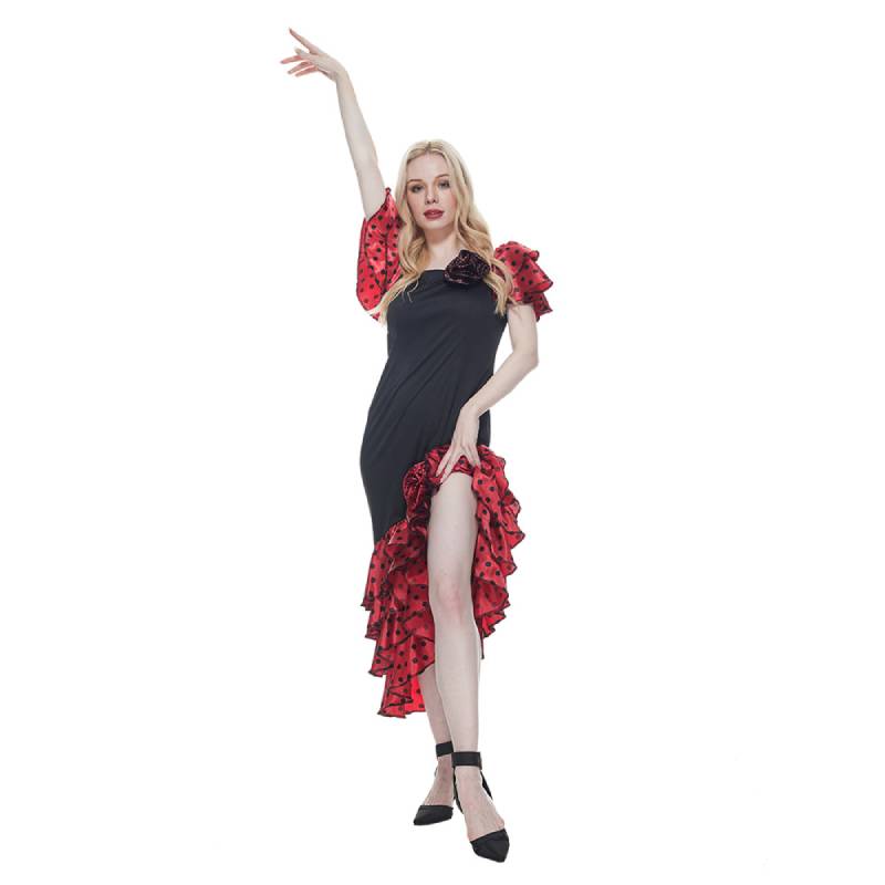 

Mexican Women Halloween Dress Cosplay Costume Retro Party Props Comfortable Gift L