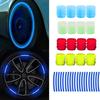 Car Wheel Reflective Stickers Glow-in-the-Dark Valve Covers Fluorescent Valves Motorcycle Bicycle Wheels Universal Accessories