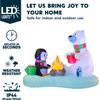 JOYFY 6 FT Long Christmas Inflatable Polar Bear and Penguin with Campfire Decoration for Xmas Party Christmas Decoration