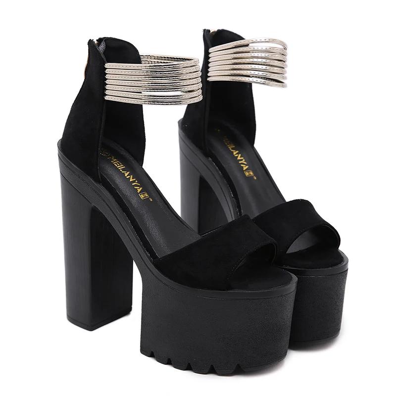 

Модная обувь для танцев на высоком каблуке 16 см Толстая платформа Гладиаторские сандалии Лето 2025 Новая коллекция Водонепроницаемый носок Элегантная свадебная 34