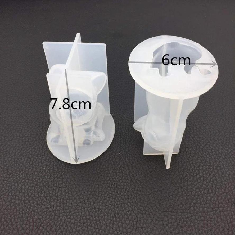 1 Pcs Crystal Epoxy Mould 3D French Bulldog Silicone Chocolate Shaped Dessert Decoration Baking Accessories