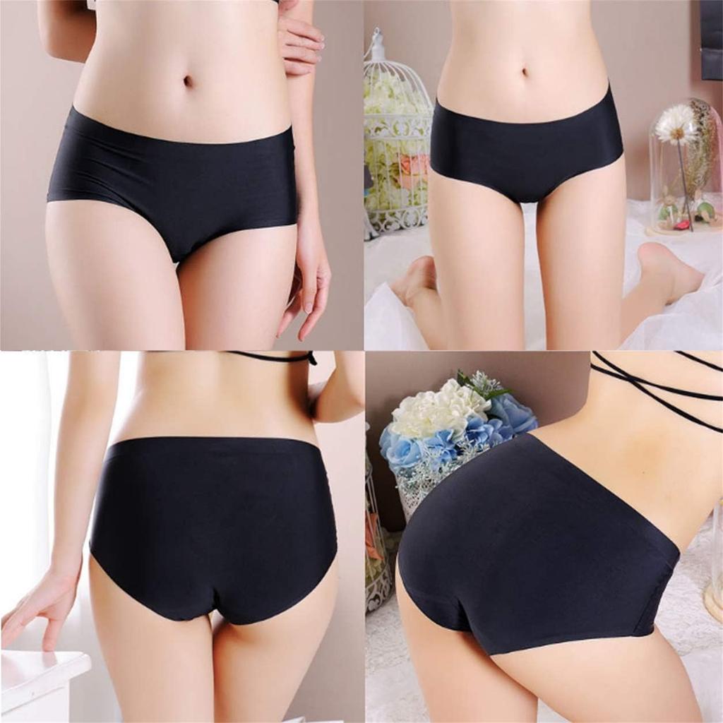 10 Pack Women's Seamless Panties Ice Silk Soft Multicolor
