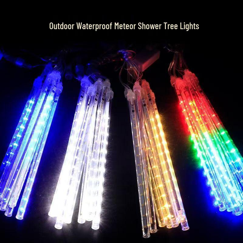 Solar Waterproof LED Meteor Shower String Lights for Outdoor Trees & Festival Decorations