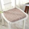 Decorative Seat Mat for Rattan Chairs Cotton Linen Chair Pad with Ties, Striped Plaid Comfortable Pads Patio Lace Trim, Breathable Dining Office Soft