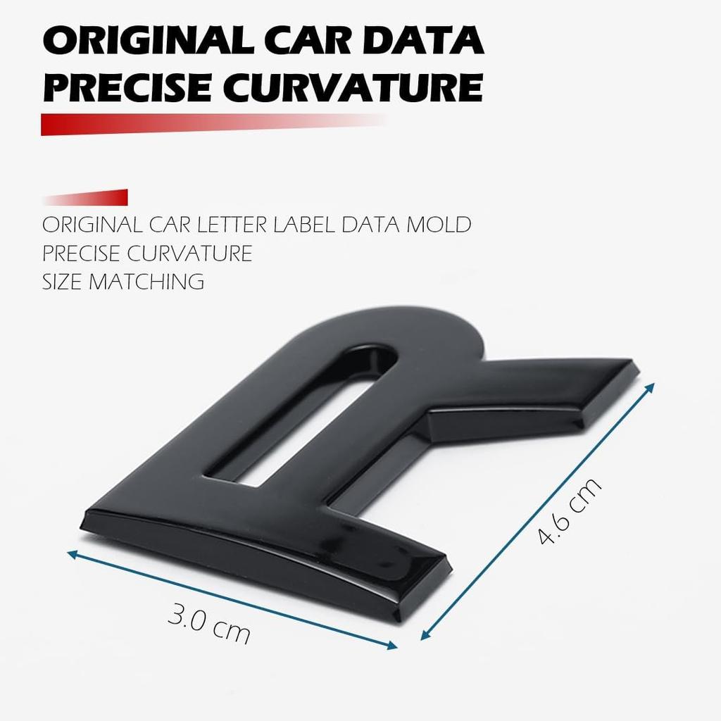 Sports Line 3D Raised Hood and Rear Emblems (RR Bright Black)