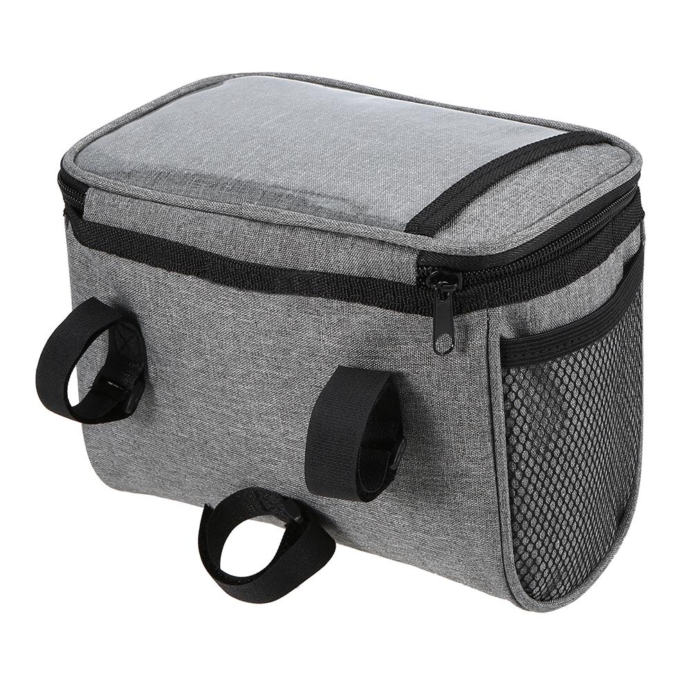 Cycle Bike Bicycle Insulated Front Bag MTB Bike Handlebar Bag Basket Pannier Cooler Bag with Reflective Strip