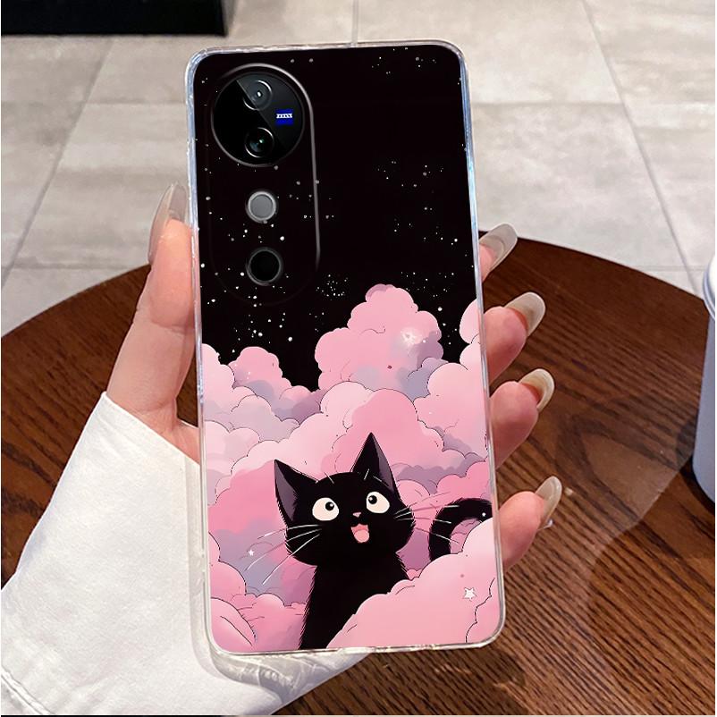 Case For VIVO V40 5G Back Cover VIVO V40 Pro 5G Cute Love Cat Rabbit Funny Cartoons Casing Ultra Thin Clear Soft TPU Phone Case