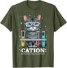 Cat Chemistry Humor Science Teacher Gift for Cat Mom Dad TShirt Funny Chemist Lover Graphic Outfit Saying Tee Short Sleeve Tops