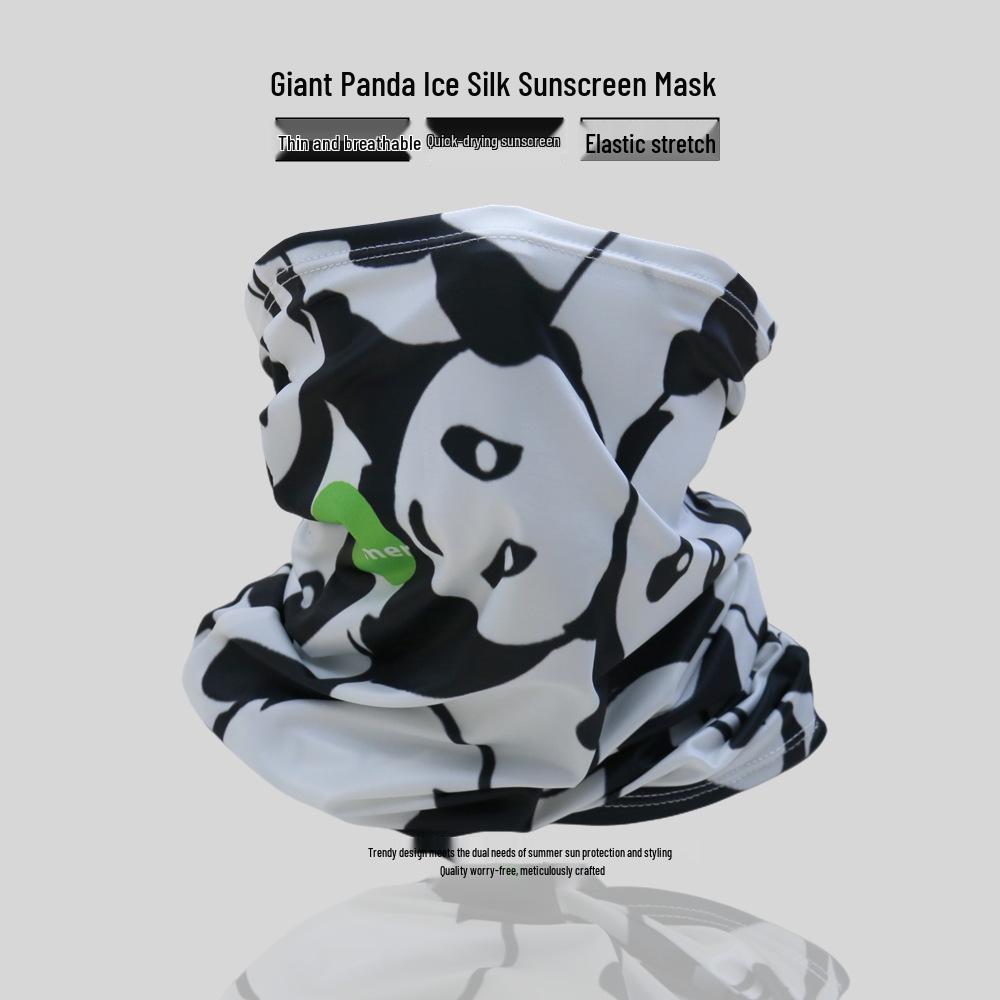 Giant Panda Ice Silk Sun Protection Face Mask - Quick-Drying Neck Gaiter for Men & Women