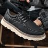 Fashion Handmade Designer Outdoor Men Shoes Casual Leather Thick Bottom Walking Shoes Fashion 2025 New Comfy Business Antiskid Footwear