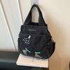 Bolso de Mezclilla Bordado Estampado Bolso Grande de Hombro Cruzado
