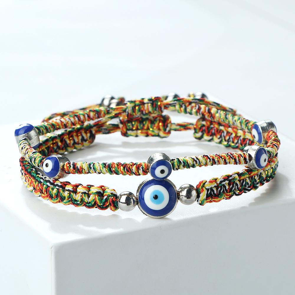 European & American Fashion Demon Eye Alloy Bracelet - Handmade Simple Edge-Wrapped Set