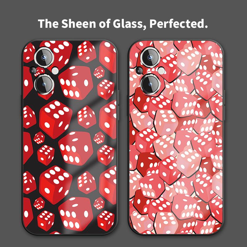 Shockproof Glass Phone Case For Oneplus Ace Pro Silicone Protective Cover For One Plus Ace 3 2 Pro Luxury Print Dice Fundas