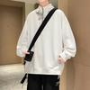Men's Oversized Half Zip Sweatshirt, Gray Fleece Casual Pullover with Stand Collar, Loose Fit Streetwear Top for Autumn and Winter