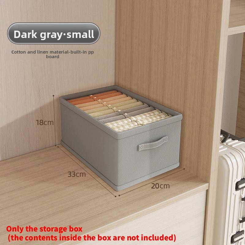 Clothing Storage Box With Foldable Cotton Linen Material For Bedroom Closet Organization