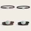 Alloy Round Simple Artificial Gemstone Snap Button Belt For Women Casual Wear