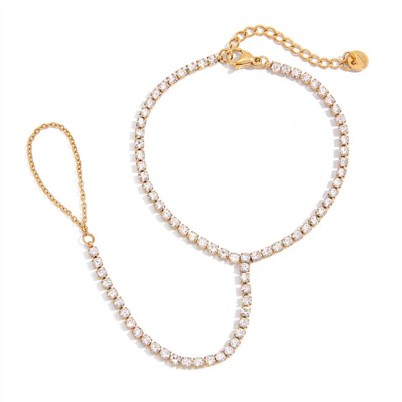 

Yori 18K Gold Color PVD Plated Metal Back of Hand Chain Finger Bracelet Fashion Chic Sexy Jewelry Waterproof Wholesale Gift