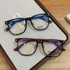 Retro brown large-frame glasses for women with myopia can be matched with degrees of anti-blue light, ultra-light TR flat mirror holder, plain face an