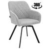 SWEN Upholstered Swivel Chair, Gray Fabric