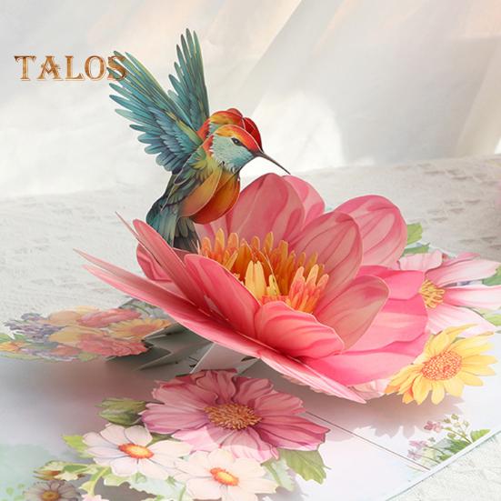 Kolibri-Geburtstagskarte, handgefertigte Pop-Up-Vogel-Blumenkarte, 3D-Grußkarte zum Muttertag, Jahrestag, Valentinstag für Frauen