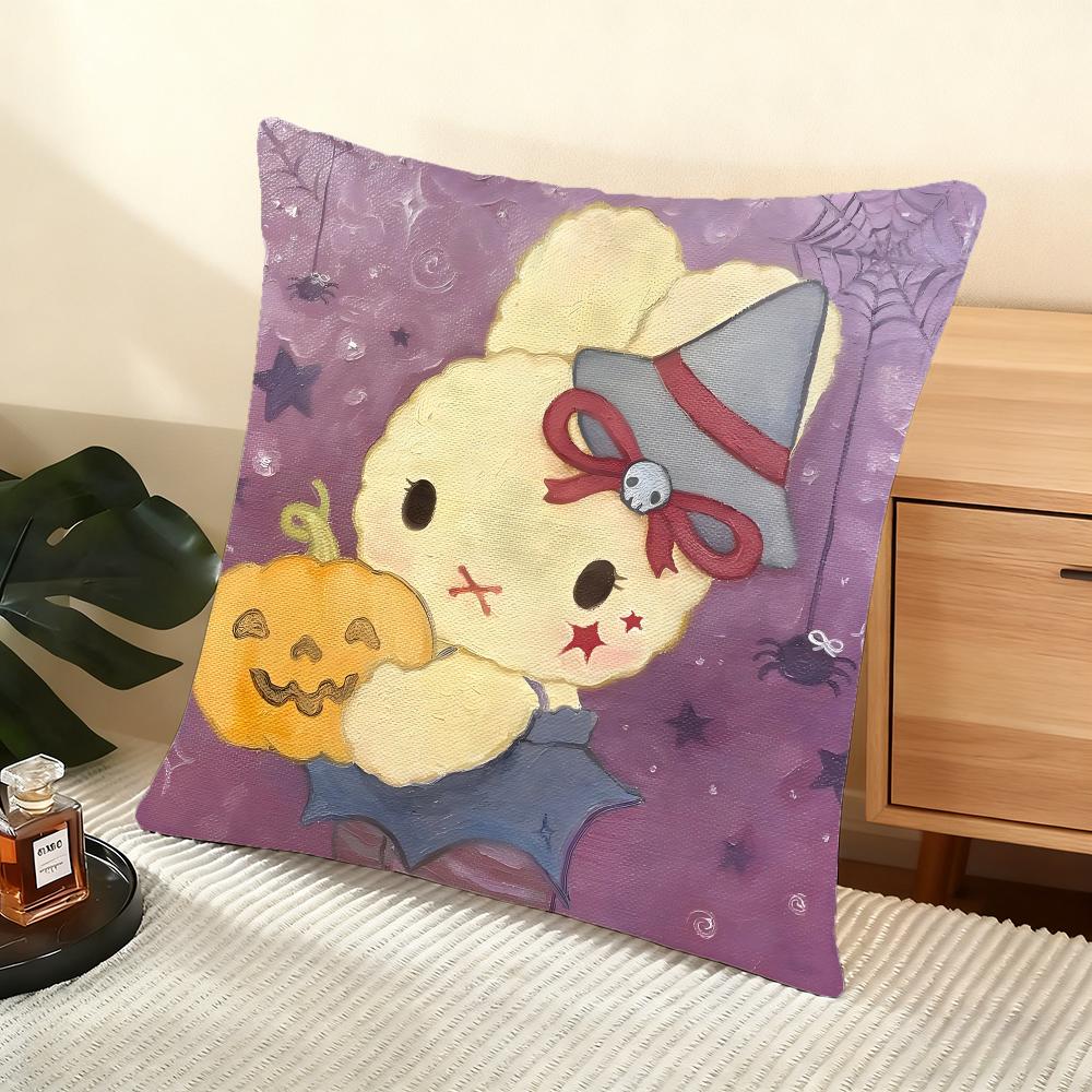 Cute Oil-Painted Small Animals Cushion Cover Silky Short Plush Home Sofa Cushion Cover - Invisible Zipper Home Decoration