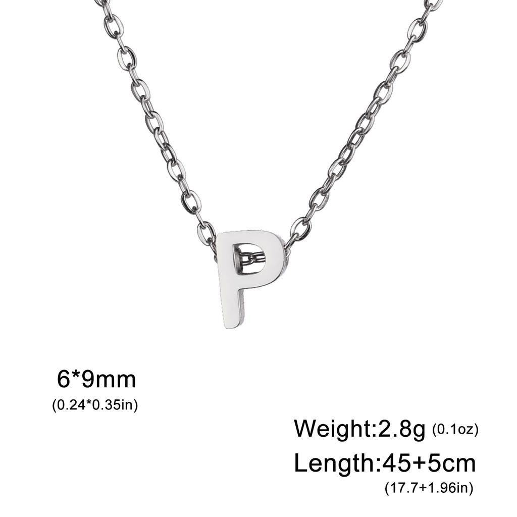 Name Initial Necklace A-Z 26 Letters Pendant Stainless Steel Jewelry Women Men Neck Choker Couple Friend Birthday New Year Gifts