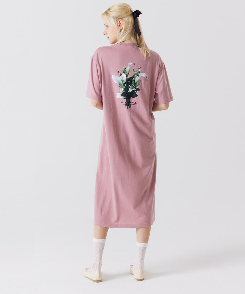AWESOME STUDIO Digital Flower Long Dress Indie Pink