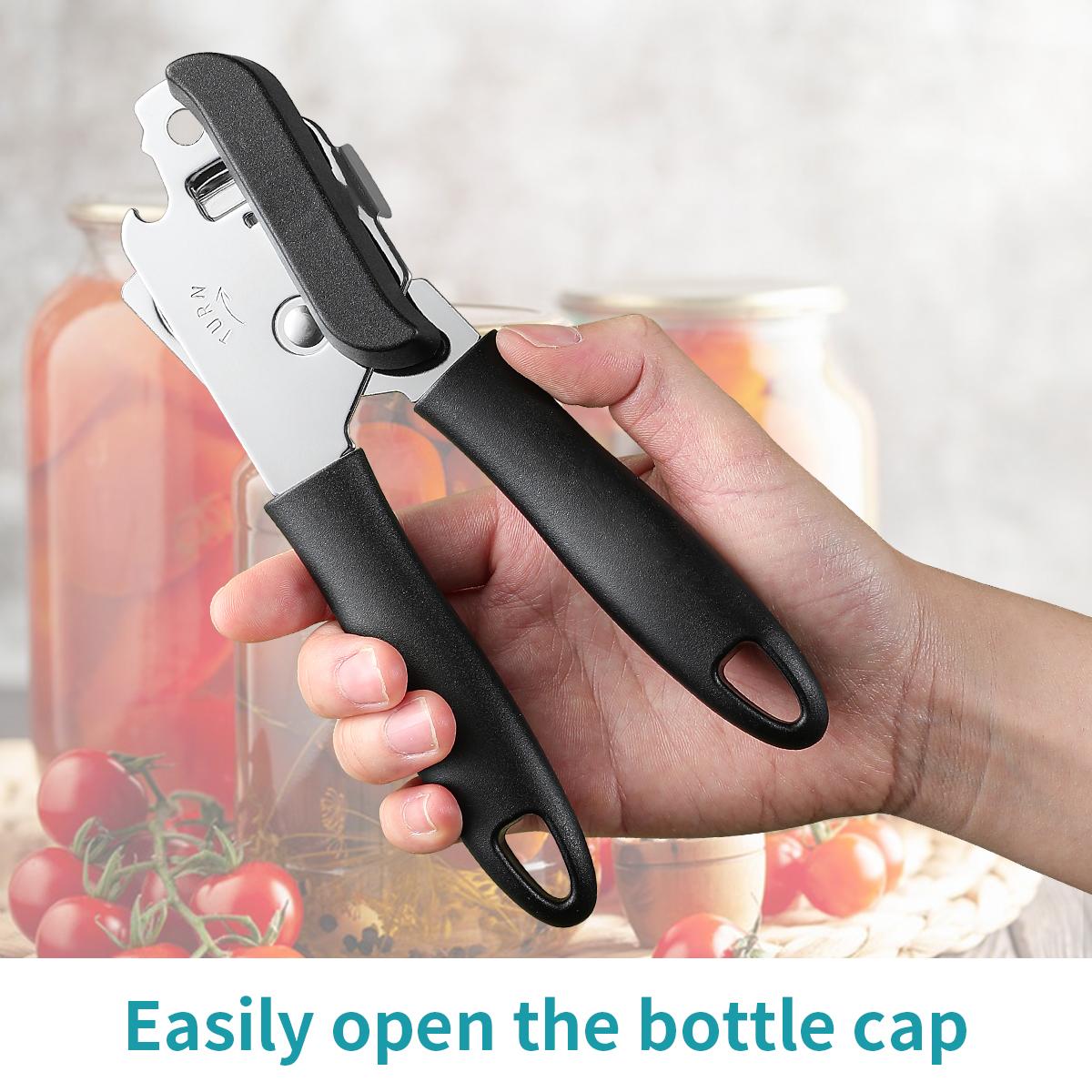 

Manual Can Opener Stainless Steel Bottle Openers Professional Ergonomic Jars Tin Opener for Cans Kitchen Tools Accessories чорний