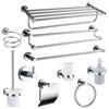 Stainless Steel Bathroom Towel Rack & Hanger Set