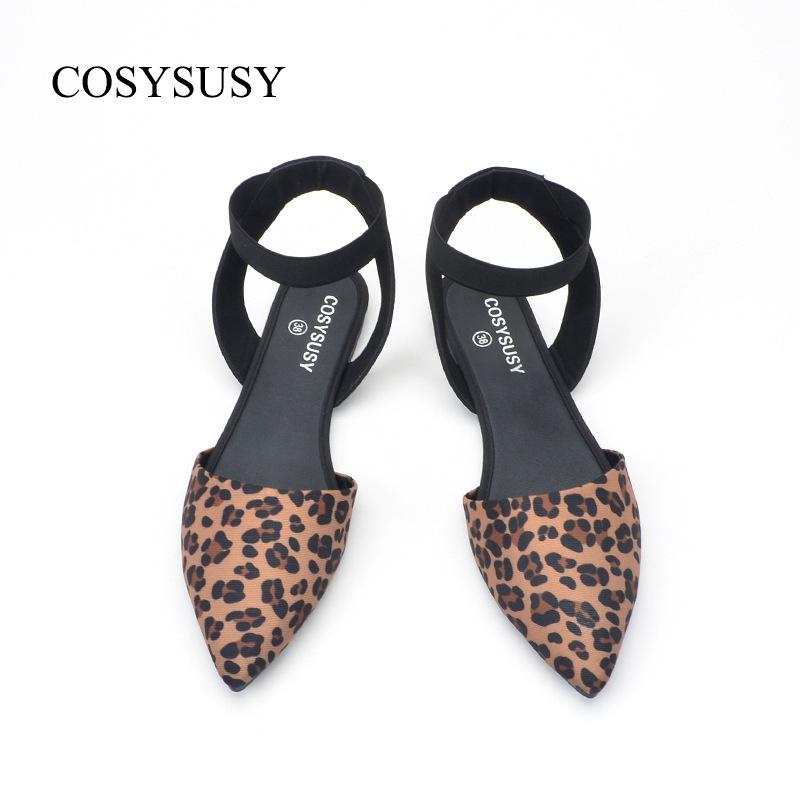 Pointed flat sandals summer new leopard print women's sandals women sandals