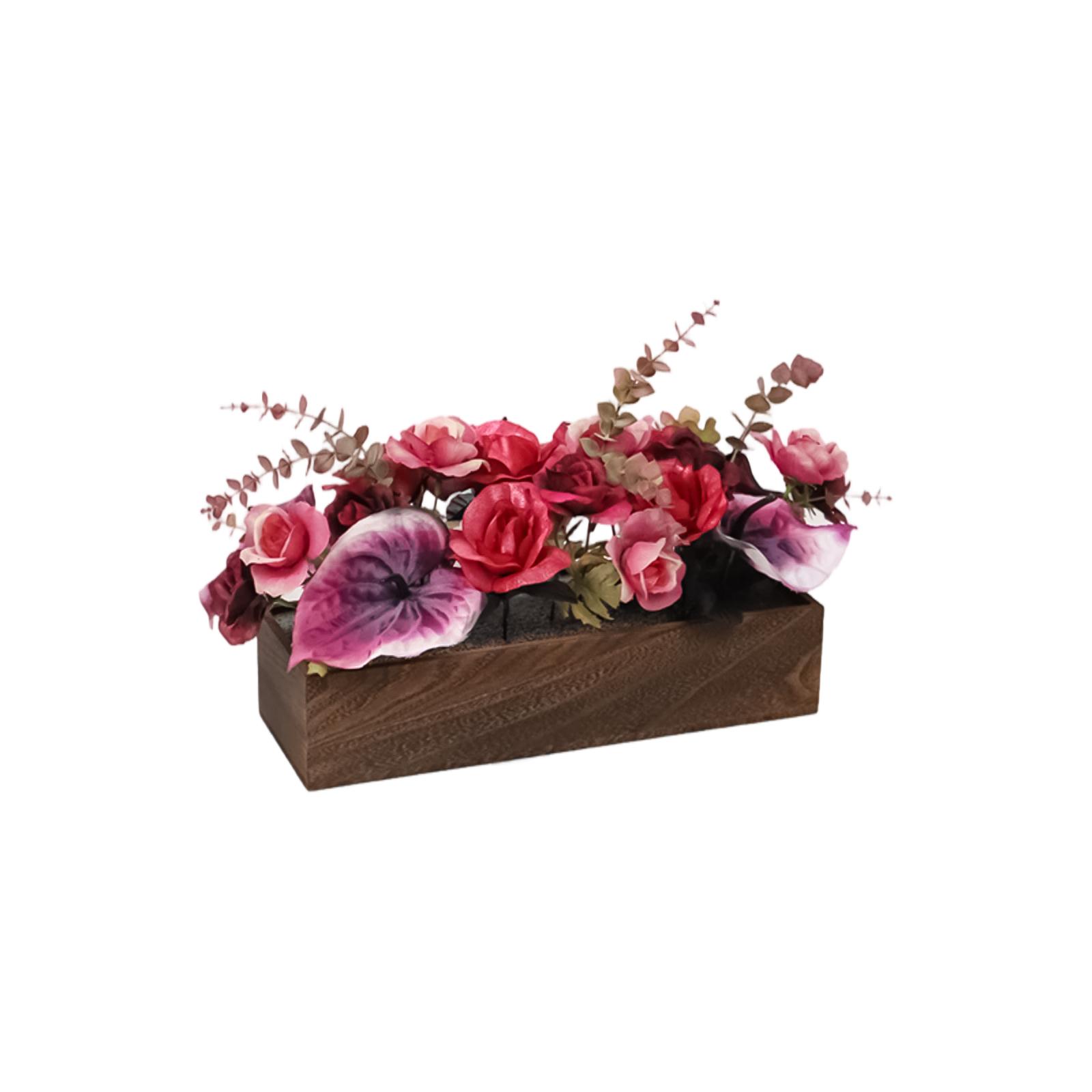 

Pearlescent Rose Red Tabletop Potted Plant, Home Decor Prop, Dining Table Ornament One Size