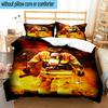 Firefighter Braving Flames 3pcs Bedding,Including 1pc Duvet Cover And 2pcs Pillowcases Perfect for Christmas,Ideal for Bedroom, Dormitory