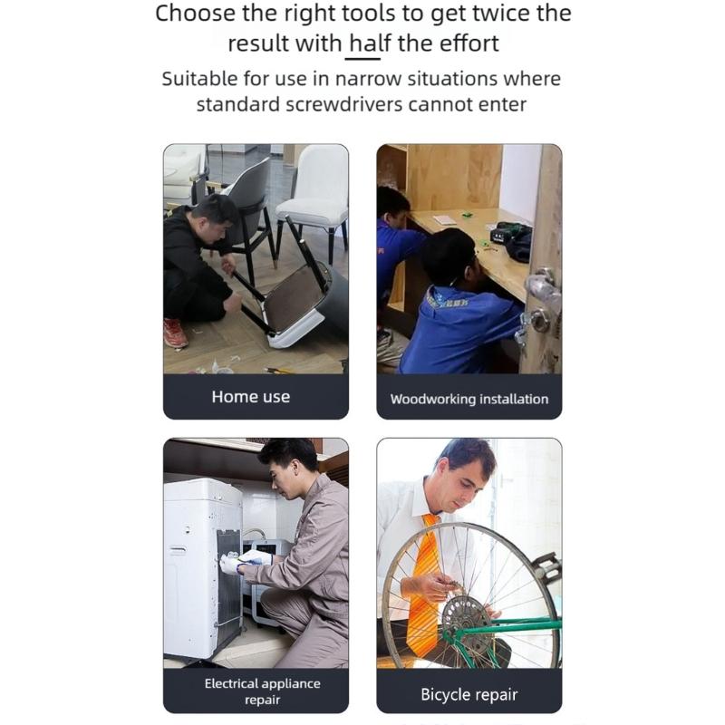 Nonslip Grip L Shape Double Ended Screwdriver High Strength Alloy Steel Ergonomic Handle For Tight Space Precise Work