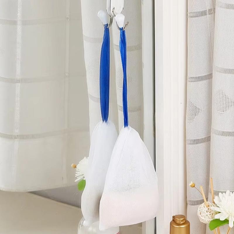 10 STÜCKE Duschgel Seifensäckchen Aufhängbare Gesichtsreiniger Schaumnetzsäckchen Körperseife Reiniger Schaumnetzsäckchen Reinigungswerkzeuge