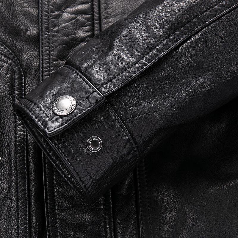 FAPAI Men's Nubuck Leather Stand Collar Jacket